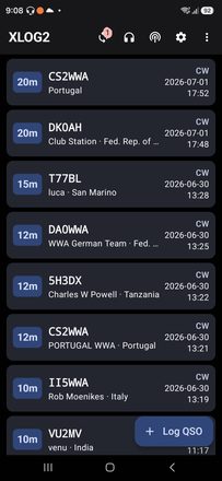 xlog2-android logbook list