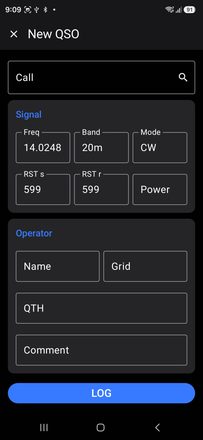 xlog2-android new QSO entry
