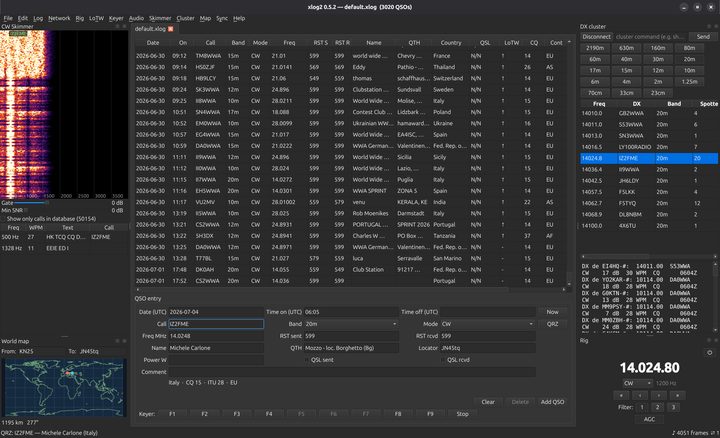 xlog2-qt desktop console overview